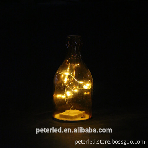 2016 led glass wine bottle cap light for shop window decoration
